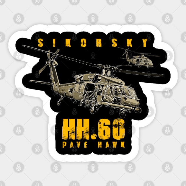 Sikorsky HH-60 Pave Hawk helicopter Sticker by aeroloversclothing